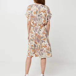 Robe Midi Imprimée Graphique - Beige -Promos Sublisca Magasin 001024397 001 V2 T4