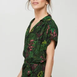 Robe Chemise Imprimé Végétal - Vert -Promos Sublisca Magasin 001024419 001 V4 T4
