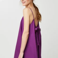 Molly Bracken Robe Évasée Popeline Unie - Violet -Promos Sublisca Magasin 001024421 001 V4 T4