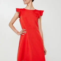 Molly Bracken Robe Courte Patineuse Unie - Rouge