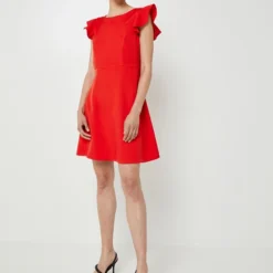 Molly Bracken Robe Courte Patineuse Unie - Rouge -Promos Sublisca Magasin 001024508 002 V3 T4