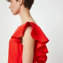 Molly Bracken Robe Courte Patineuse Unie - Rouge -Promos Sublisca Magasin 001024508 002 V4 T4