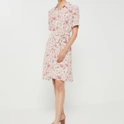 Robe Chemise Imprimée Fleurs - Ecru -Promos Sublisca Magasin 001024699 001 V3 T4