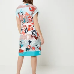 Robe Droite Légère Imprimée Fleurs - Blanc -Promos Sublisca Magasin 001024703 001 V2 T4