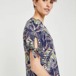 KAPORAL Robe Droite Légère Imprimée Fleurs - Vert -Promos Sublisca Magasin 001024704 001 V4 T4