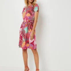Robe En Jersey Fluide Imprimée Fleurs - Rose 6 Robe En Jersey Fluide Imprimée Fleurs - Rose -Promos Sublisca Magasin 001024706 001 V3 T4