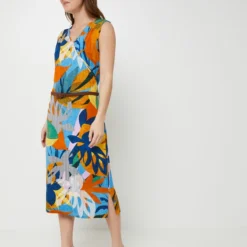 Robe En Jersey Imprimée Fleurs Colorées - Multicolore -Promos Sublisca Magasin 001024707 001 V3 T4