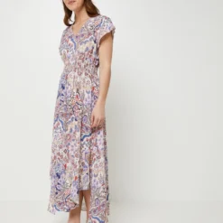 Robe Fluide Imprimée Cachemire - Rose -Promos Sublisca Magasin 001025075 001 V3 T4