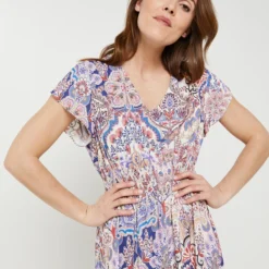 Robe Fluide Imprimée Cachemire - Rose -Promos Sublisca Magasin 001025075 001 V4 T4