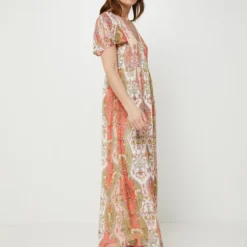 Robe En Voile Imprimé Cachemire - Ecru -Promos Sublisca Magasin 001025077 001 V3 T4