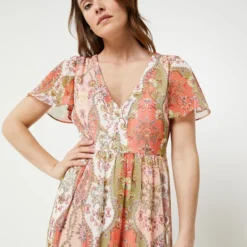 Robe En Voile Imprimé Cachemire - Ecru -Promos Sublisca Magasin 001025077 001 V4 T4