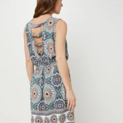 Molly Bracken Robe Légère Imprimée Fleurs Cachemire - Bleu -Promos Sublisca Magasin 001025176 001 V2 T4