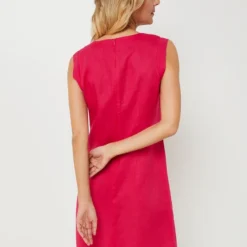 Robe Cintrée Sans Manches En 100% Lin - Rose -Promos Sublisca Magasin 001025331 001 V2 T4