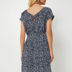 S.Oliver Robe Droite Imprimé Stylisé - Bleu Marine -Promos Sublisca Magasin 001025332 001 V2 T4