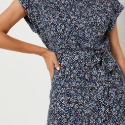 S.Oliver Robe Droite Imprimé Stylisé - Bleu Marine -Promos Sublisca Magasin 001025332 001 V4 T4