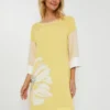 Robe House En Voile Crêpe Uni - Jaune
