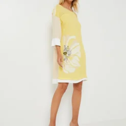 Robe House En Voile Crêpe Uni - Jaune -Promos Sublisca Magasin 001025340 001 V3 T4