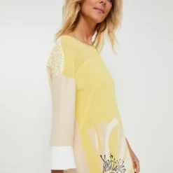 Robe House En Voile Crêpe Uni - Jaune -Promos Sublisca Magasin 001025340 001 V4 T4