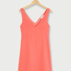 Robe Cintrée Unie En Lyocell Et Lin - Rose