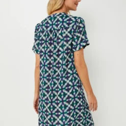 Robe Droite Légère Imprimée Rosaces - Bleu -Promos Sublisca Magasin 001025344 001 V2 T4