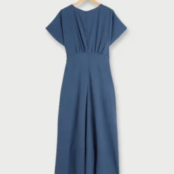 Molly Bracken Robe Longue Fluide Unie - Bleu -Promos Sublisca Magasin 001025361 001 V2 T4