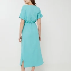 Robe Cache-cœur En Double Gaze 100% Coton - Vert -Promos Sublisca Magasin 001025385 002 V2 T4