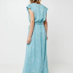 Robe Longue Cache-cœur Imprimée Petites Fleurs - Vert 5 Robe Longue Cache-cœur Imprimée Petites Fleurs - Vert -Promos Sublisca Magasin 001025480 001 V2 T4