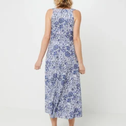 Robe En Jersey Imprimé Fleurs Cachemire - Bleu -Promos Sublisca Magasin 001025487 001 V2 T4