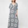 Molly Bracken Robe Fluide Et Légère Imprimée Cachemire - Bleu