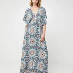 Molly Bracken Robe Fluide Et Légère Imprimée Cachemire - Bleu