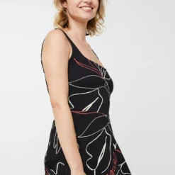 Desigual Robe Parapluie En Jersey Imprimé Graffiti - Noir -Promos Sublisca Magasin 001025499 001 V4 T4