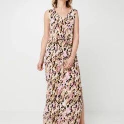 Vero Moda Robe Droite Longue À Imprimé Néo Léopard, Décolleté Dos Croisé - Ecru 6 Vero Moda Robe Droite Longue À Imprimé Néo Léopard, Décolleté Dos Croisé - Ecru -Promos Sublisca Magasin 001025502 001 V3 T4