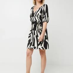 Vila Robe Cache-cœur Imprimé Graphique - Ecru -Promos Sublisca Magasin 001025503 001 V3 T4