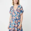 Molly Bracken Robe Cache-cœur Imprimée Taches Multicolores - Bleu