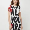 Desigual Robe Tee-shirt Avec Message - Blanc