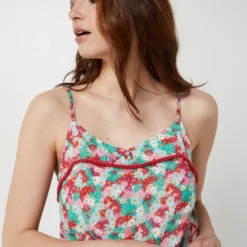 Robe Longues À Bretelles Imprimée Fleurs - Rose 7 Robe Longues À Bretelles Imprimée Fleurs - Rose -Promos Sublisca Magasin 001025549 001 V4 T4