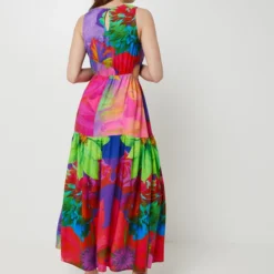 Desigual Robe Longue Imprimée Fleurs Stylisées - Noir -Promos Sublisca Magasin 001025550 001 V2 T4