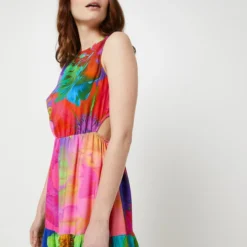 Desigual Robe Longue Imprimée Fleurs Stylisées - Noir -Promos Sublisca Magasin 001025550 001 V4 T4