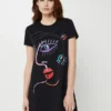 Desigual Robe Tee-shirt Motif Graffiti Placé - Noir