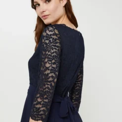 ESPRIT Robe De Cérémonie En Voile Et Dentelle - Bleu Marine -Promos Sublisca Magasin 001025682 001 V4 T4