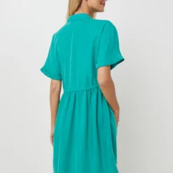 Vila Robe Chemisier Courte, Taille À Resserrer - Vert 5 Vila Robe Chemisier Courte, Taille À Resserrer - Vert -Promos Sublisca Magasin 001027299 001 V2 T4